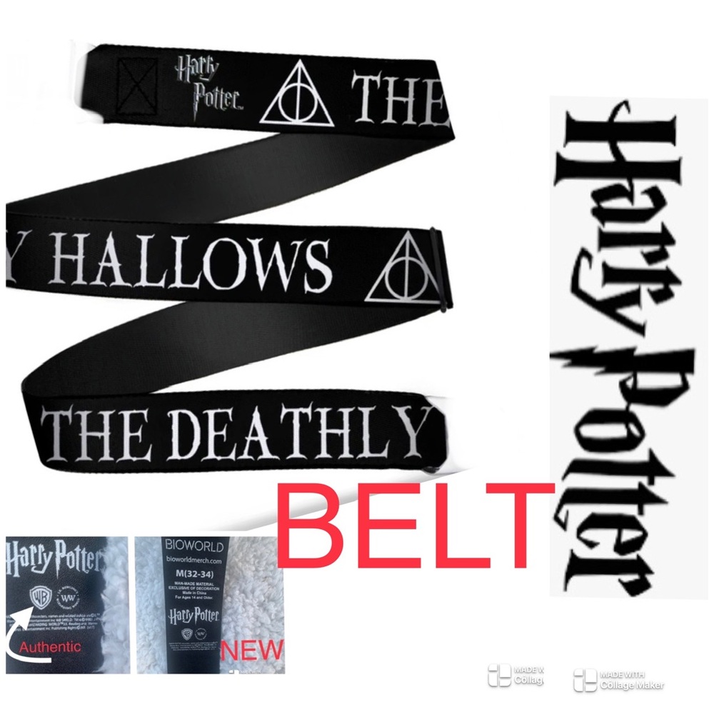 2/$19 🎥 HARRY POTTER BELT strap ⭐️AUTHENTIC  Collector Belt, black & whi…